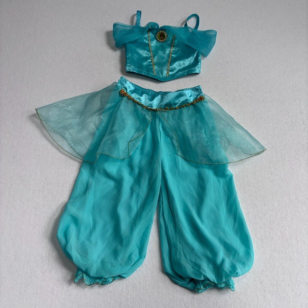 Disney Princess Jasmine Costume Blue Two-piece Girls Sz 4 Crop Top Harem Pants